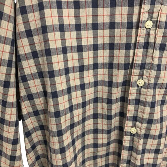 J. Crew Mens Classic Long Sleeve Plaid Organic Cotton Button Up Shirt L Outdooor - Picture 2 of 6